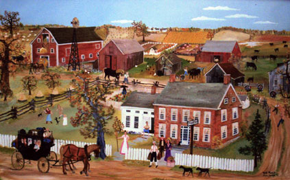 Will Moses painting of Garfield Farm Inn
